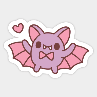 Cute Vampire Bat With Bow Tie Sticker